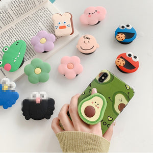 NEW Cartoon Round Universal Mobile Phone Ring Holder Airbag Gasbag fold Stand Bracket Mount For iPhone XR Samsung Huawei Xiaomi