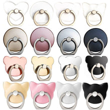 Load image into Gallery viewer, Finger Ring Mobile Phone Smartphone Stand Holder cell Smart Round Phone Ring Transparent Cat holder Heart Socket Car Mount Stand