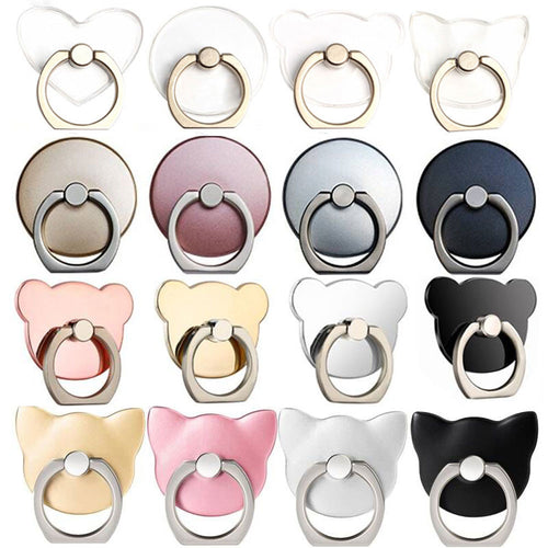 Finger Ring Mobile Phone Smartphone Stand Holder cell Smart Round Phone Ring Transparent Cat holder Heart Socket Car Mount Stand