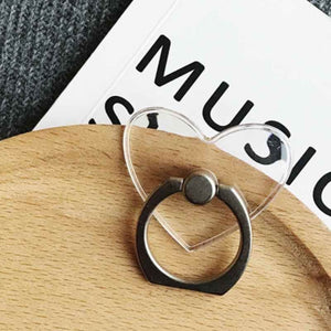 Finger Ring Mobile Phone Smartphone Stand Holder cell Smart Round Phone Ring Transparent Cat holder Heart Socket Car Mount Stand