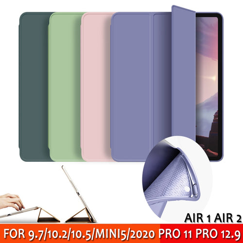 For iPad Air 2 Air 1 Case 10.2 2019 / Pro 11 Pro 12.9 2020 / Air 3 10.5 / 9.7 2018 Funda Soft silicone Back Case for iPad Mini5