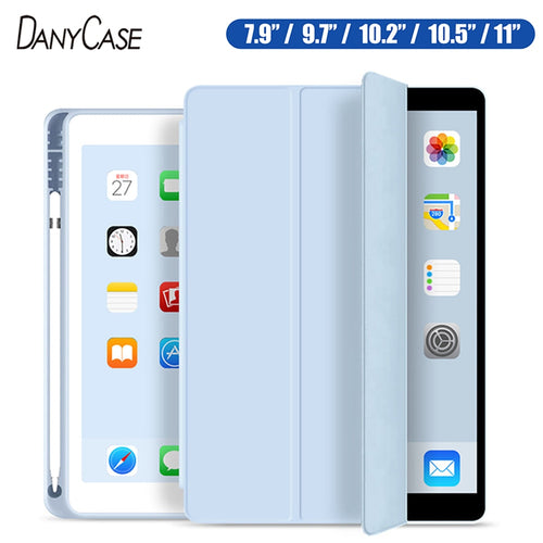 Case for 2019 iPad 10.2 7th 2018 2017 9.7 Mini 4 5 2020 Pro 11 10.5 Air 3 Smart Cover with Pencil Holder iPad 5th 6th Generation