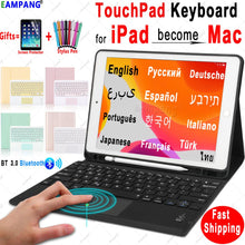 Load image into Gallery viewer, TouchPad Keyboard for iPad 10.2 2019 Keyboard Case for Apple iPad 9.7 2017 2018 Air 2 3 Pro 9.7 10.5 11 2018 2020 Keyboard