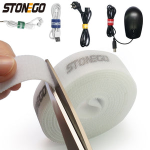 STONEGO USB Cable Winder Cable Organizer Ties Mouse Wire Earphone Holder HDMI Cord Free Cut Management Phone Hoop Tape Protector