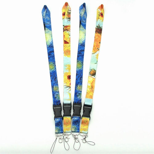 2020 new universal trend Van Gogh oil painting starry sky sunflower phone lanyard for iPhone6S 7 8P Xs max Xr