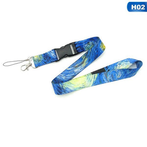 2020 new universal trend Van Gogh oil painting starry sky sunflower phone lanyard for iPhone6S 7 8P Xs max Xr