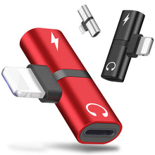 Load image into Gallery viewer, 2 In 1 Dual Ports Headphone Adapter For iPhone